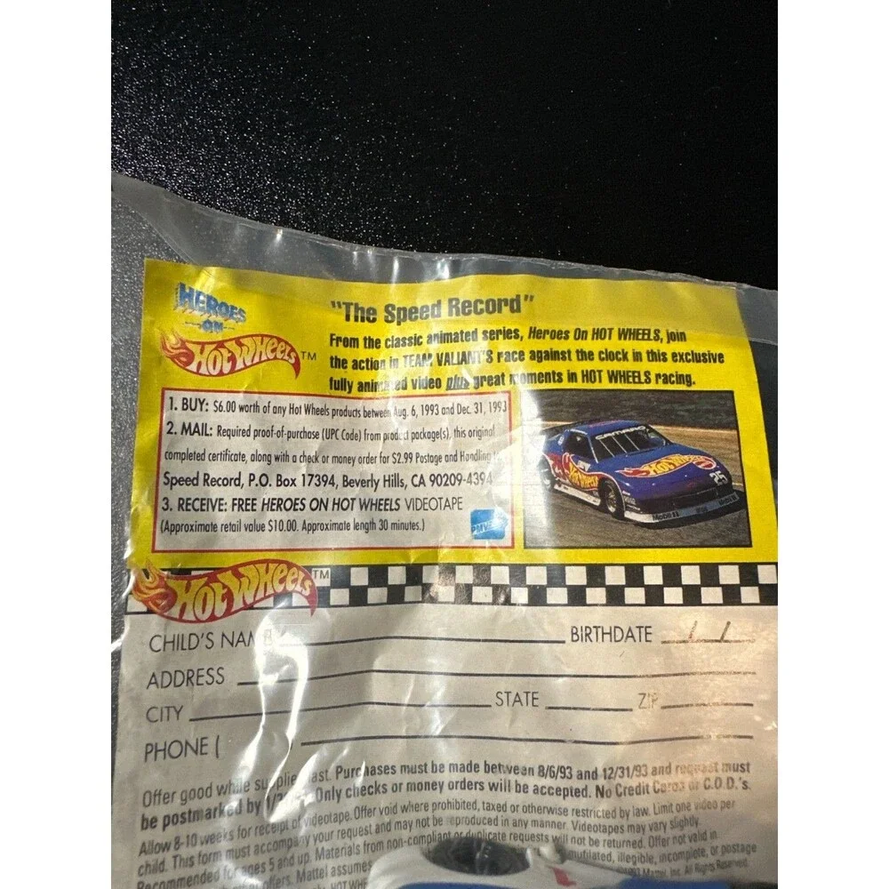 1993 McDonald's Hot Wheels Camaro #1 – Sealed Vintage Happy Meal Toy